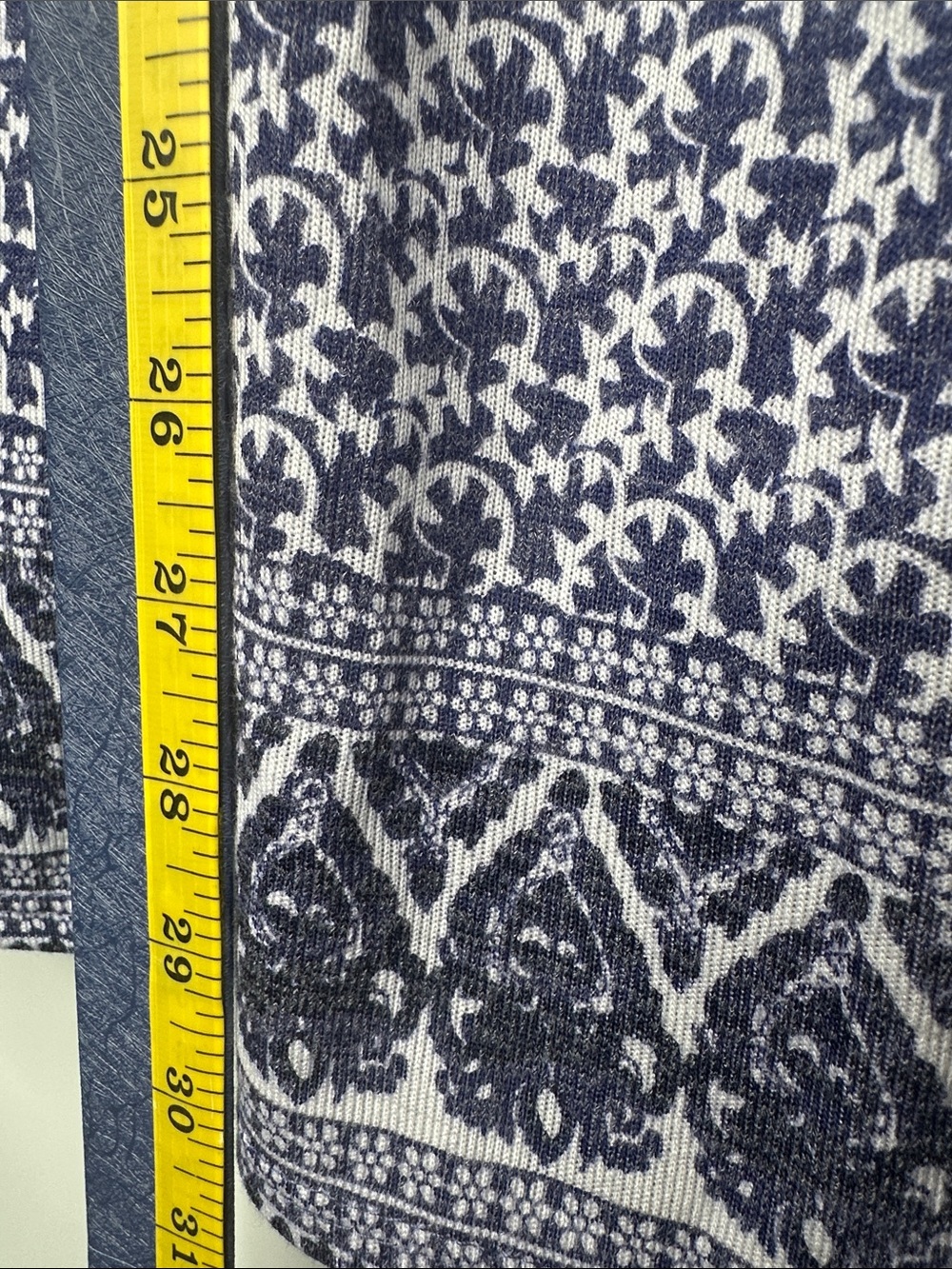 Dalia blue and white boho-patterned open front cardigan size XL - Picture 15 of 16